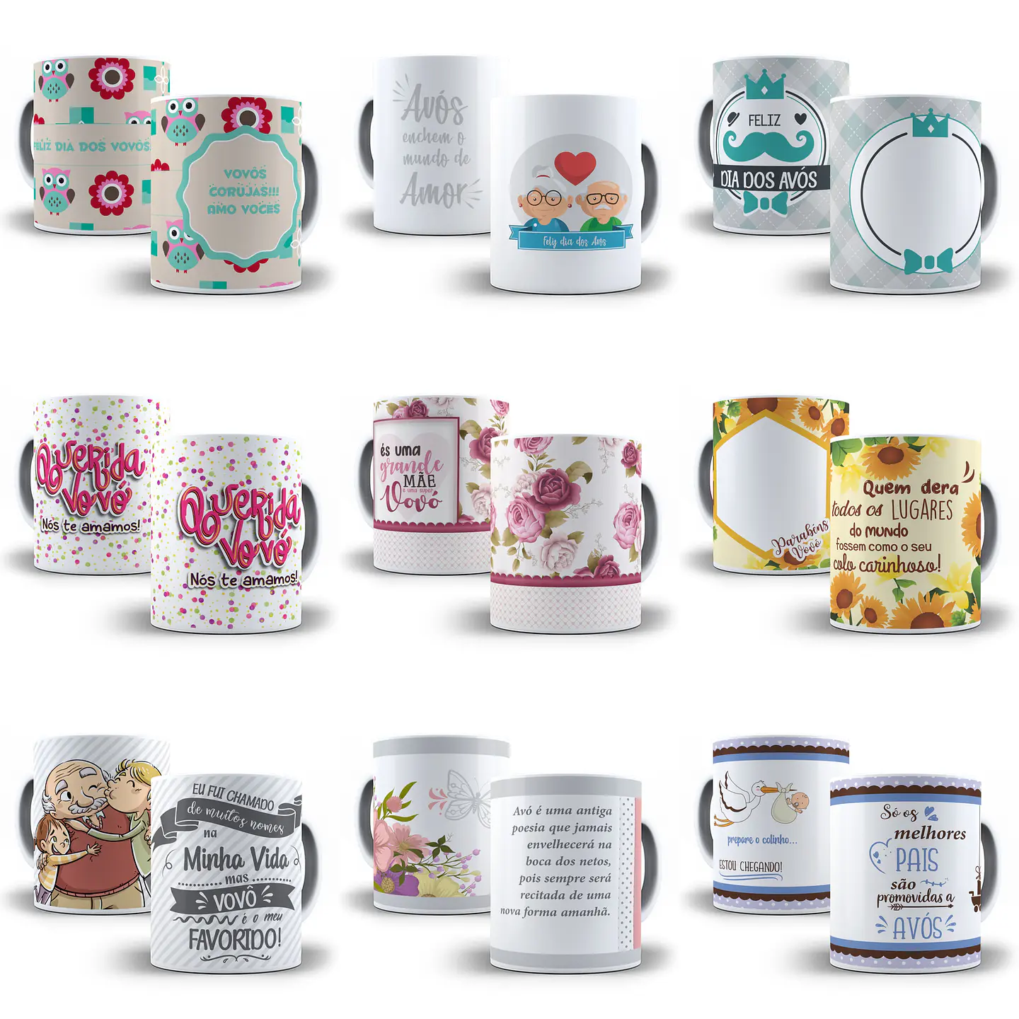 234 Artes para Caneca Dia dos Avós Sublimação Arquivo em Jpge/Png 3