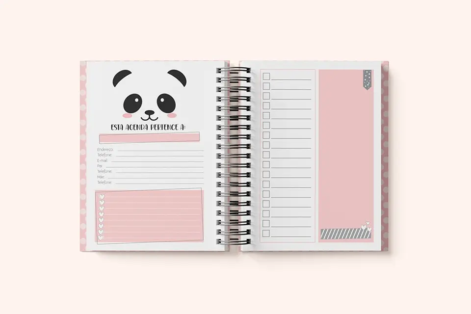 Arte para Agenda Panda Escolar Permanente 2022 PDF 3