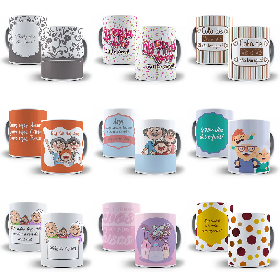 234 Artes para Caneca Dia dos Avós Sublimação Arquivo em Jpge/Png 4