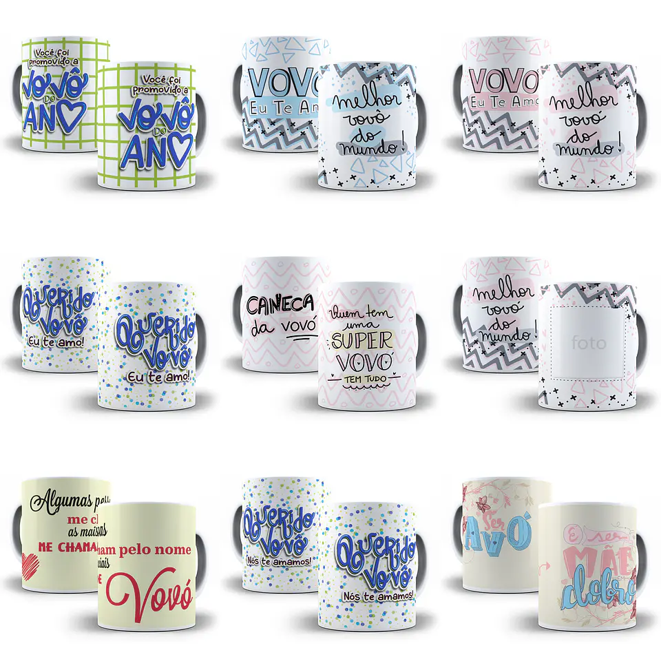 234 Artes para Caneca Dia dos Avós Sublimação Arquivo em Jpge/Png 5