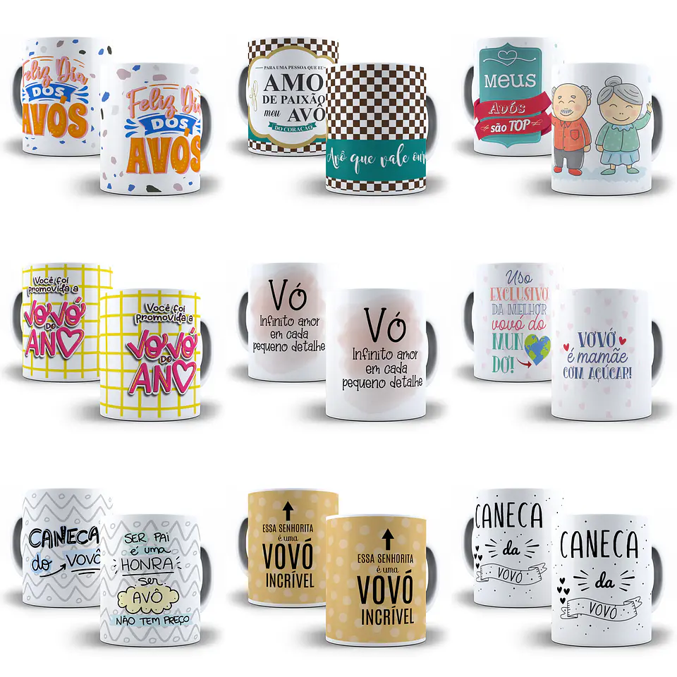 234 Artes para Caneca Dia dos Avós Sublimação Arquivo em Jpge/Png 6