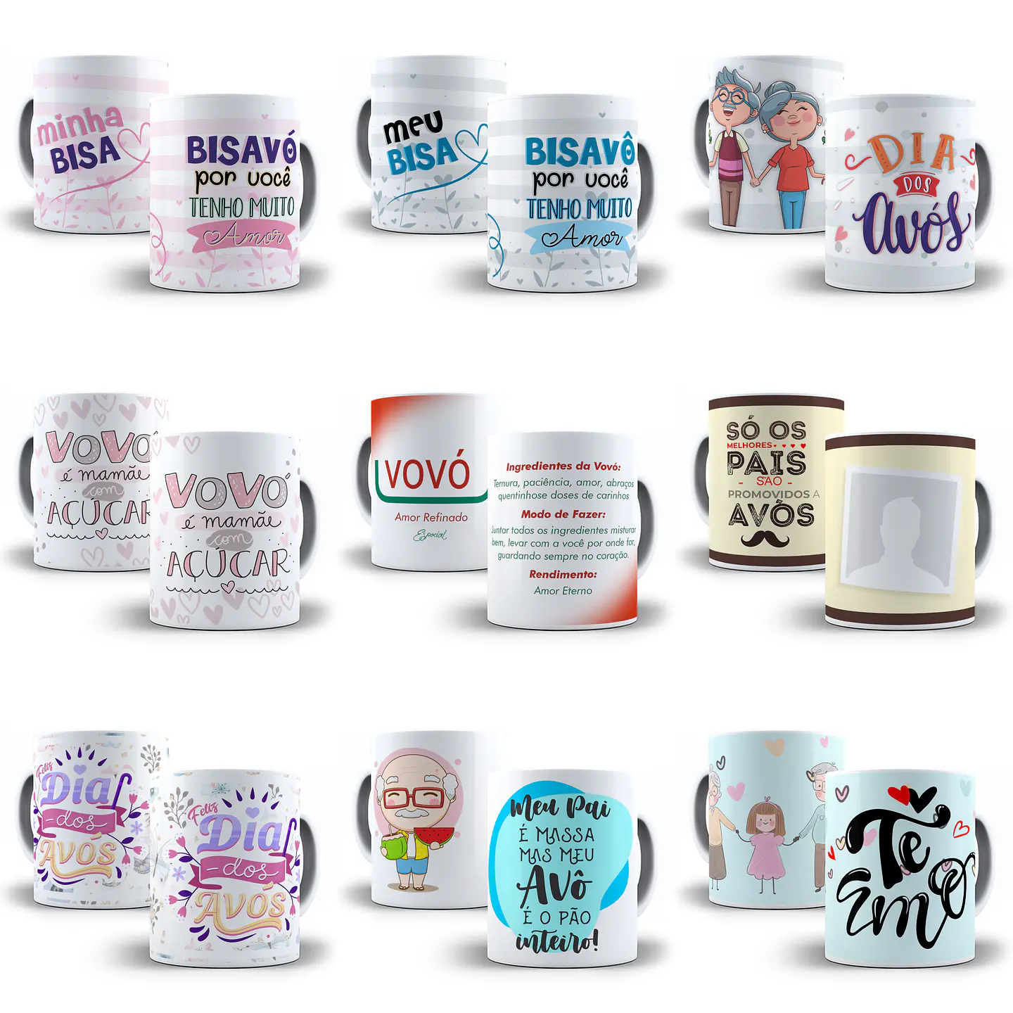 234 Artes para Caneca Dia dos Avós Sublimação Arquivo em Jpge/Png 7