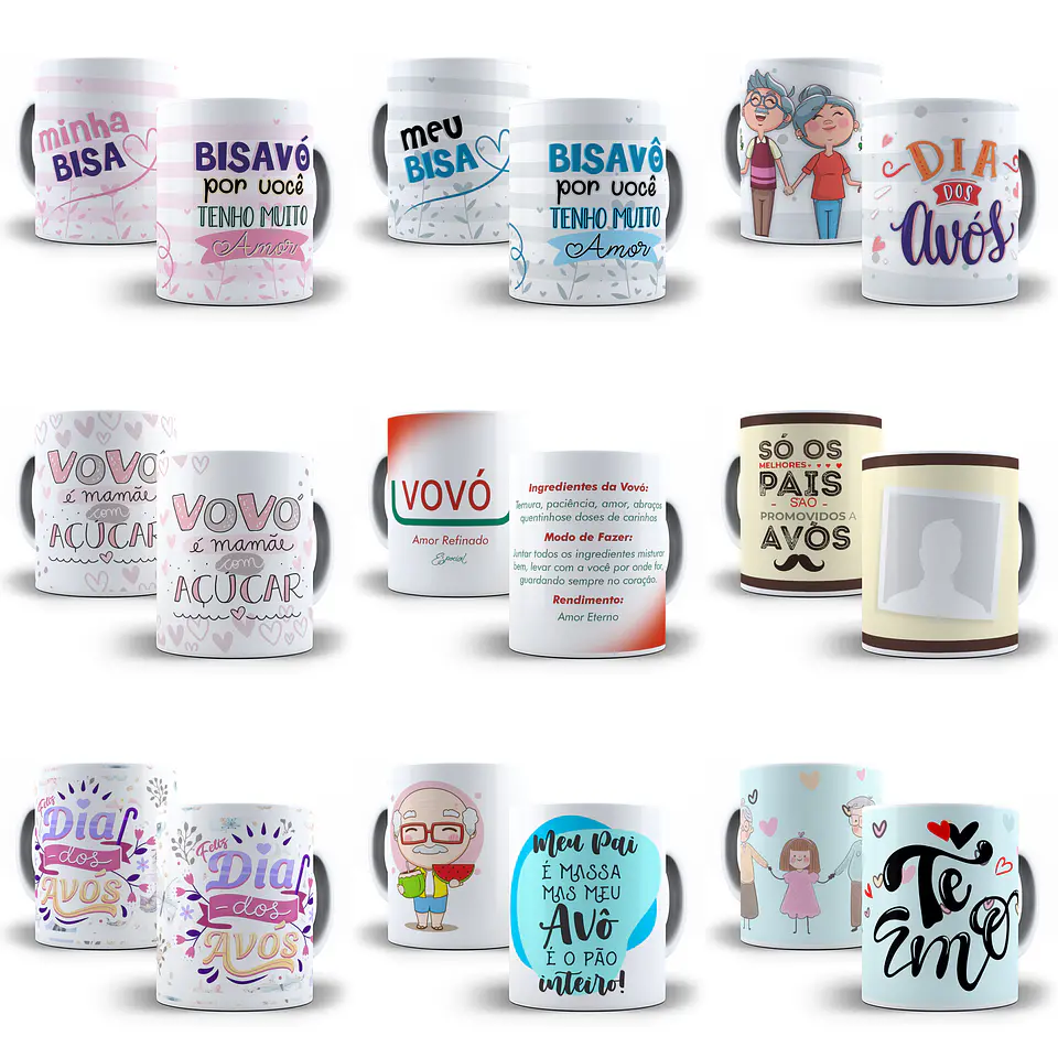 234 Artes para Caneca Dia dos Avós Sublimação Arquivo em Jpge/Png 7