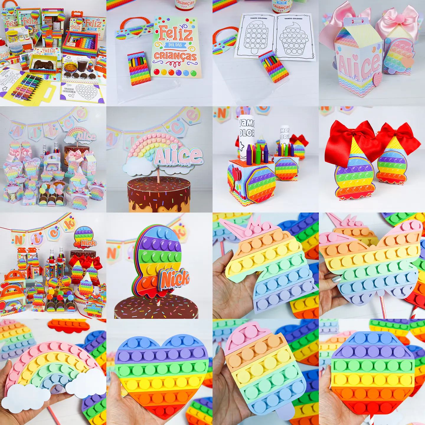 Combo Pop It Colorido e Candy Color + Dia das Crianças 1