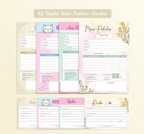 Kit Talão de Pedidos e Recibos Arquivos Pdf e Png