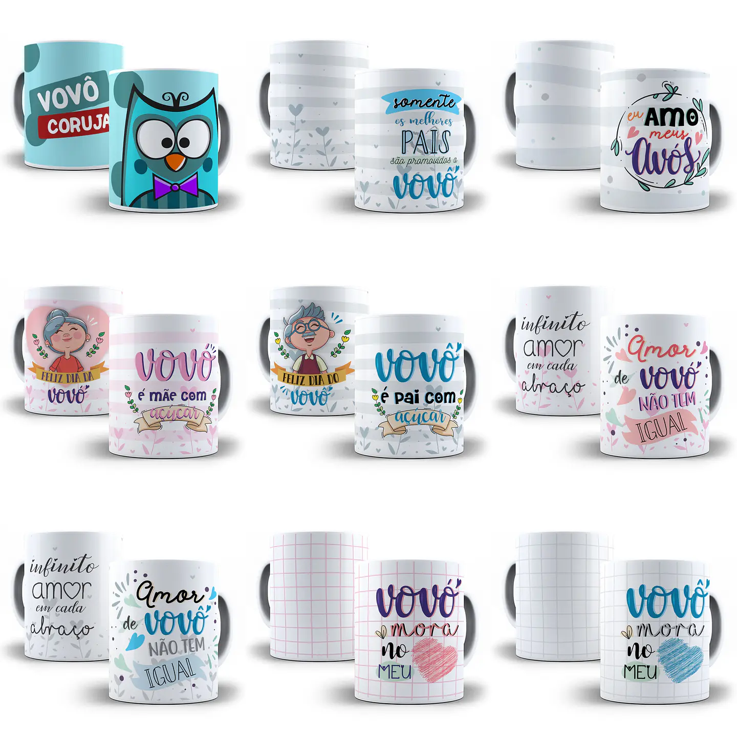 234 Artes para Caneca Dia dos Avós Sublimação Arquivo em Jpge/Png 8