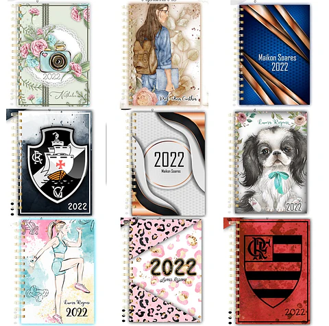 Pacote Kit 43 Artes Agendas 2022 Arquivos Pdf e Jpge