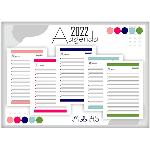 Pacote Kit 43 Artes Agendas 2022 Arquivos Pdf e Jpge