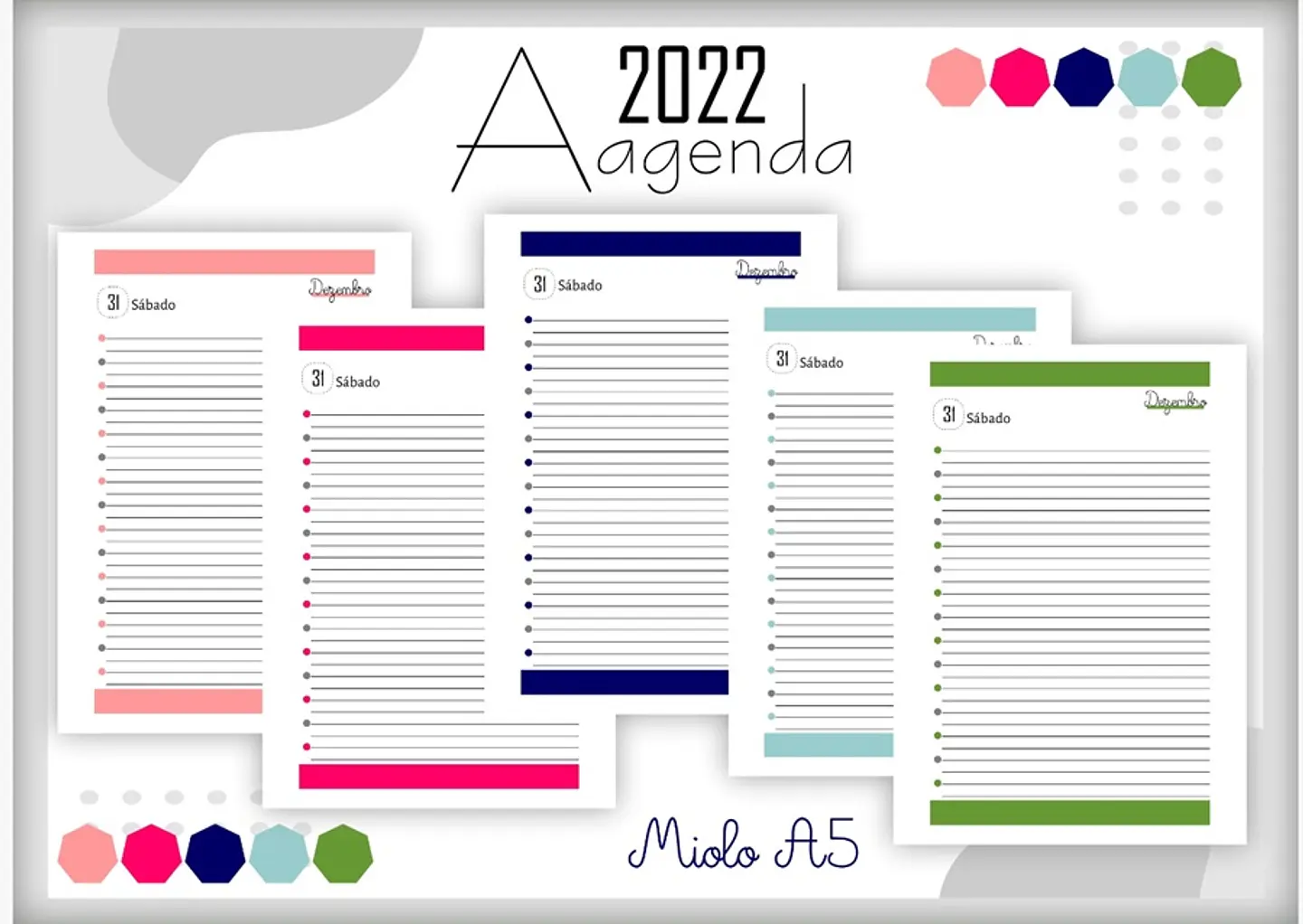 Pacote Kit 43 Artes Agendas 2022 Arquivos Pdf e Jpge 3