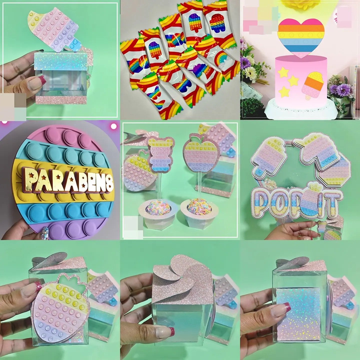 Pacote Artes Festa Pop It Painel Balinhas Arquivos Svg Dxf Pdf Png 1