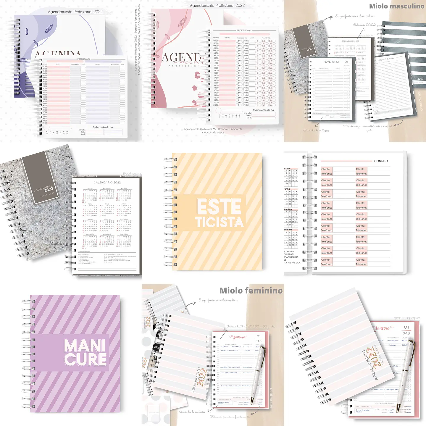 Mega Pacote Encadernação Agendas Planner 2022 Arquivos Pdf e Jpge 5