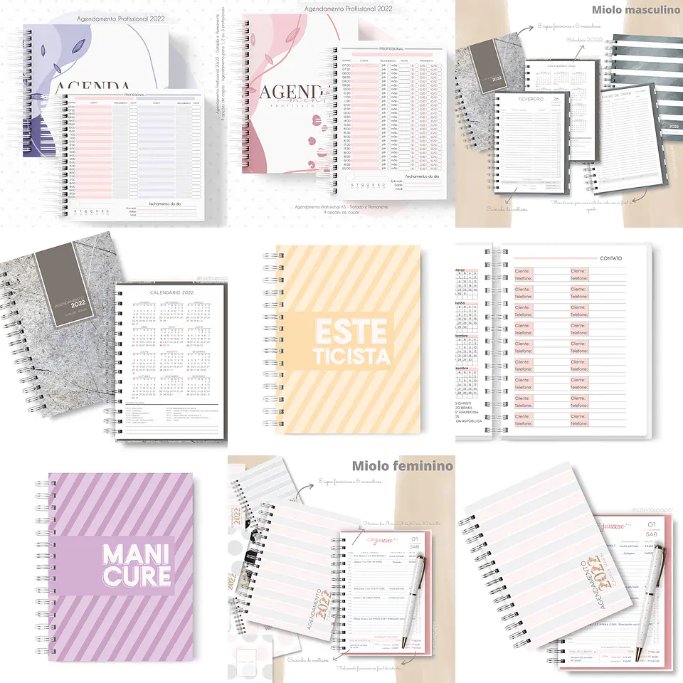 Mega Pacote Encadernação Agendas Planner 2022 Arquivos Pdf e Jpge 5