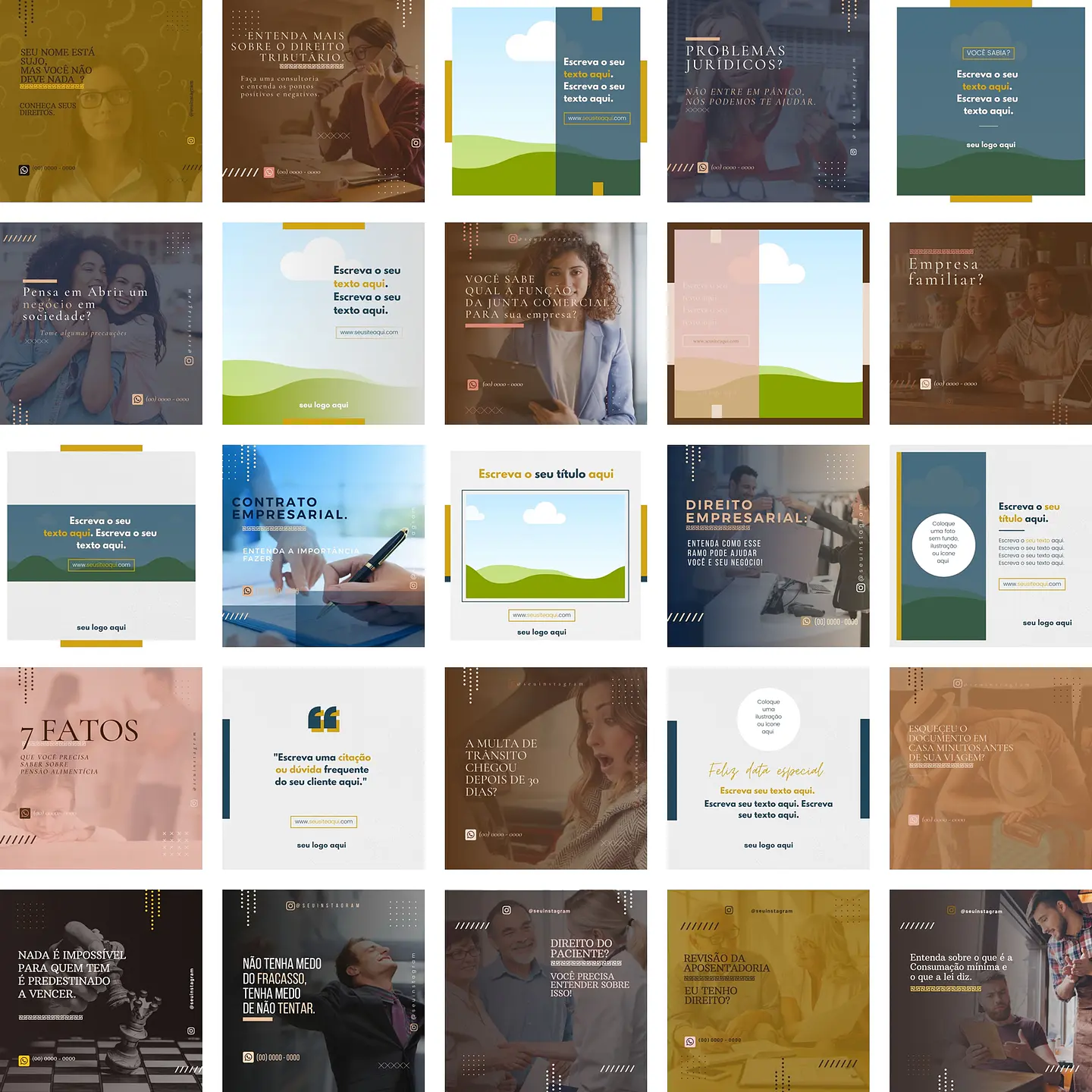 Pack Canva Advogados Templates Editáveis 450 Artes + Bônus 3