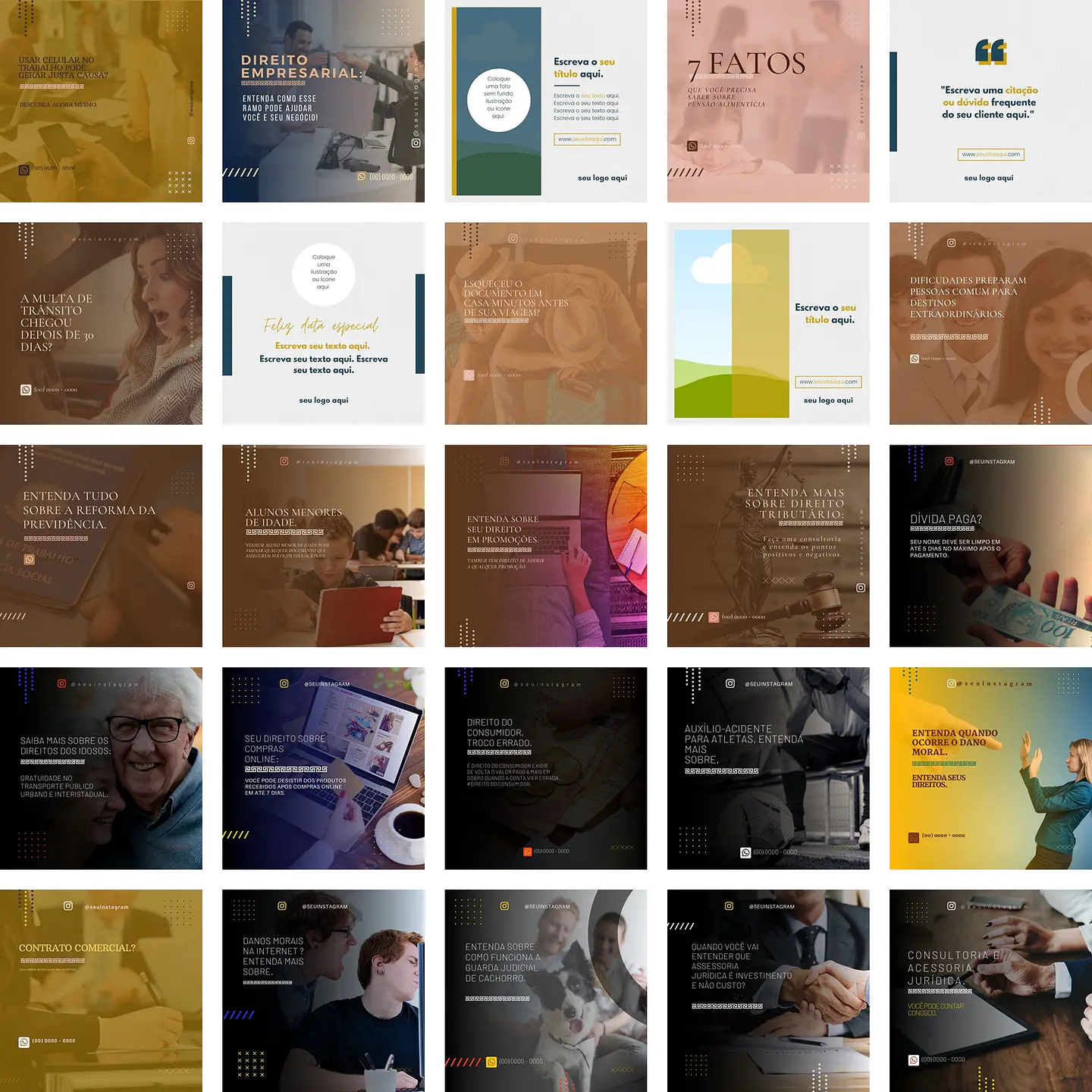 Pack Canva Advogados Templates Editáveis 450 Artes + Bônus 4