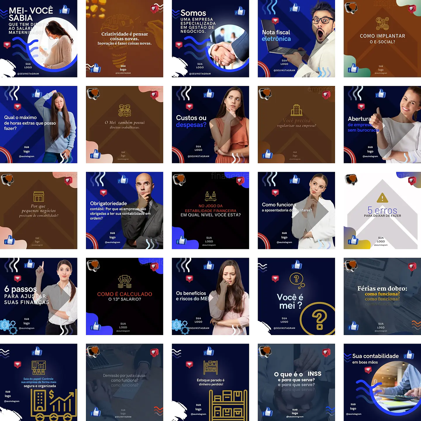 Pack Canva Contabilidade Templates Editáveis 230 Artes + Bônus 2