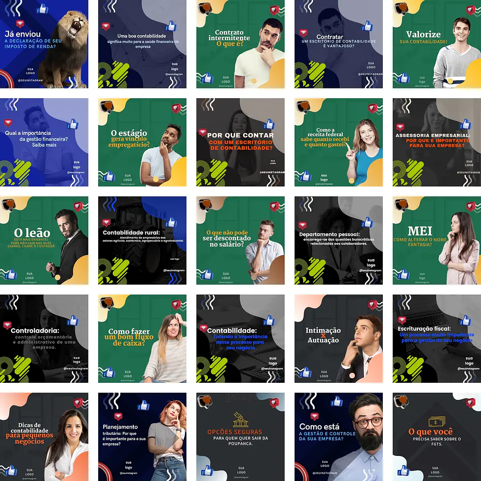 Pack Canva Contabilidade Templates Editáveis 230 Artes + Bônus 3