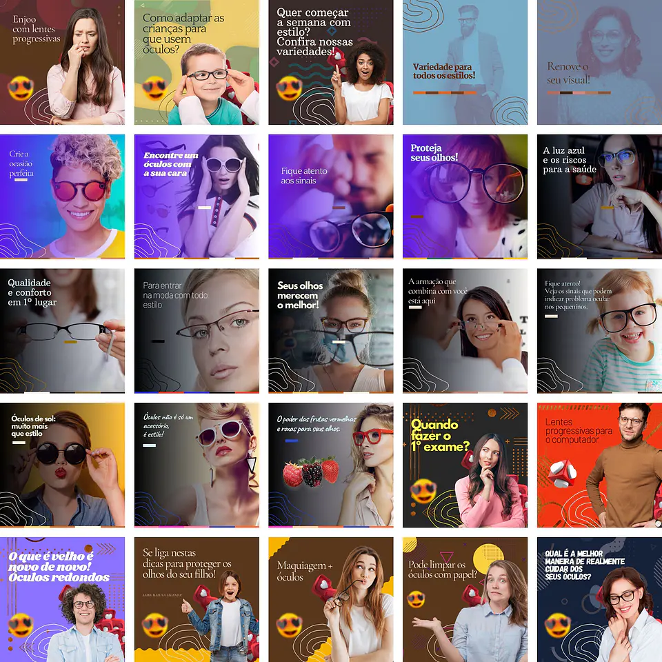 Pack Canva Óticas Oftalmologista Templates Editáveis 340 Artes + Bônus 1