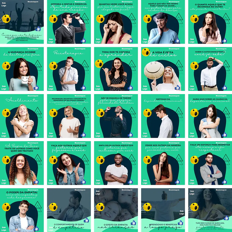 Pack Canva Psicologos Templates Editáveis 220 Artes + Bônus 1