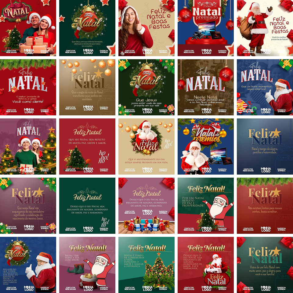 Pack Canva Natal Templates Editáveis 50 Artes + Bônus 2
