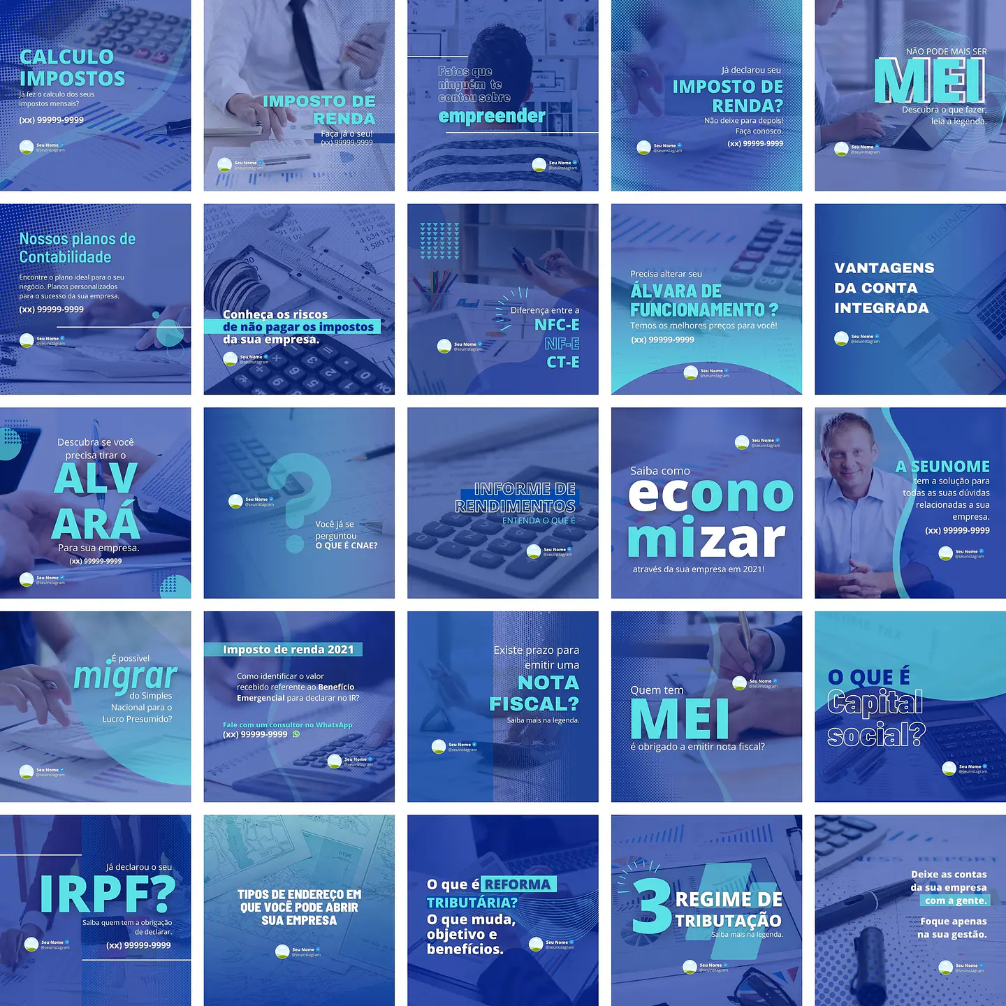 Pack Canva Contabilidade Templates Editáveis 25 Artes + Bônus 1