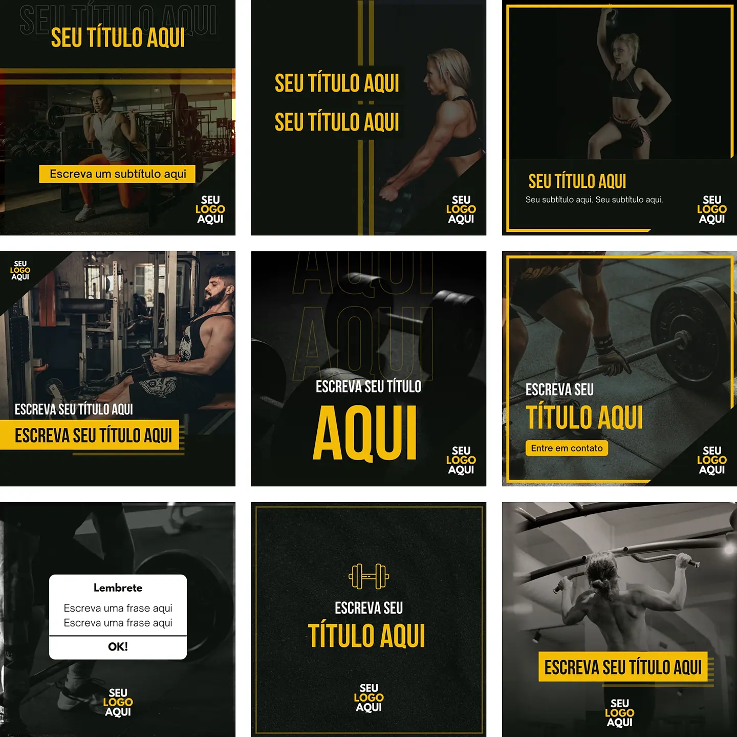 Pack Canva Academia Templates Editáveis 10 Artes + Bônus 1