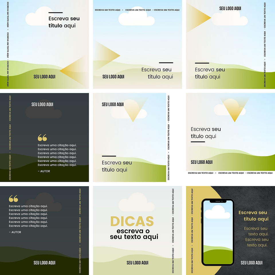 Pack Canva Business Empresarial Templates Editáveis 12 Artes + Bônus 1