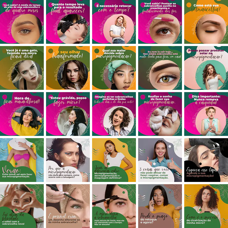 Pack Canva Micropigmentação 3.0 Templates Editáveis 100 Artes + Bônus 2