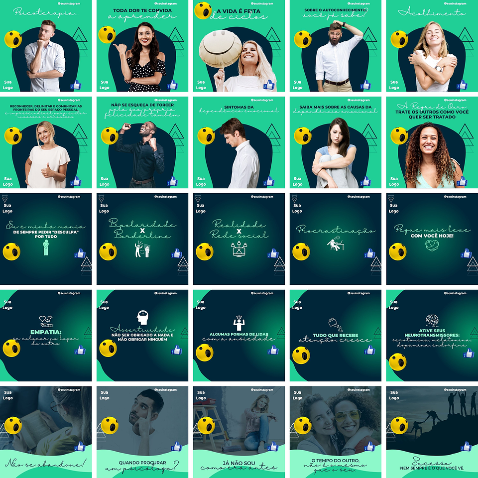 Pack Canva Psicologo 3.0 Templates Editáveis 100 Artes + Bônus 2