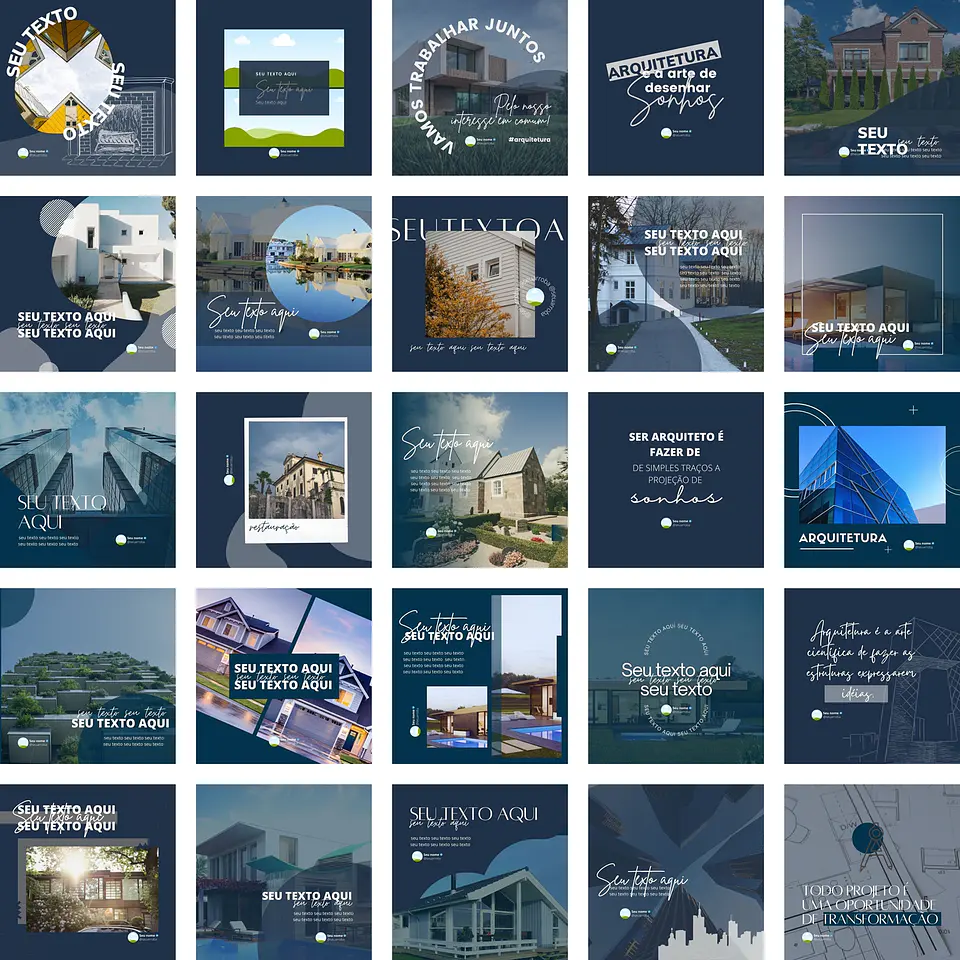 Pack Canva Arquitetura Arquiteto 2.0 Templates Editáveis 25 Artes + Bônus 1