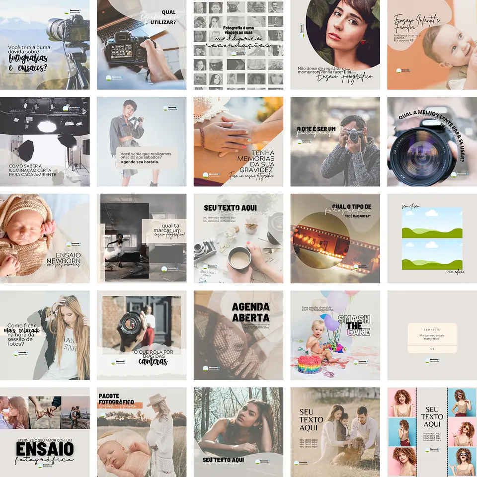 Pack Canva Fotografia 2.0 Templates Editáveis 50 Artes + Bônus 1