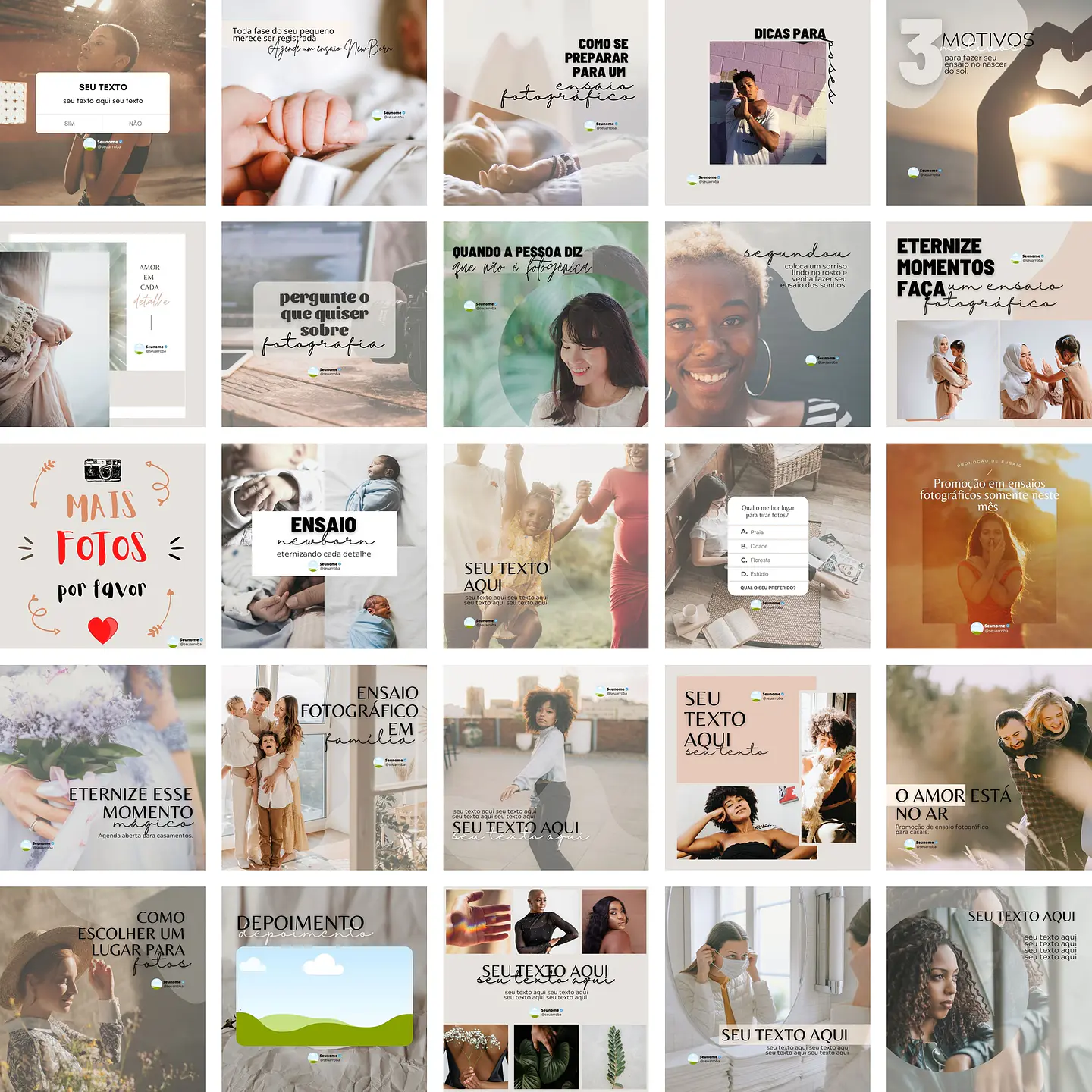 Pack Canva Fotografia 2.0 Templates Editáveis 50 Artes + Bônus 2