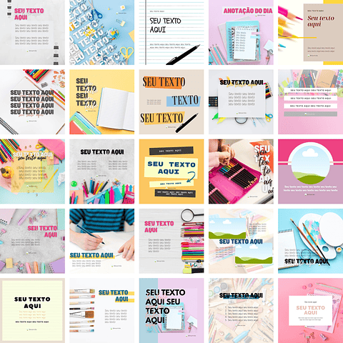 Pack Canva Papelaria Livraria 2.0 Templates Editáveis 25 Artes + Bônus