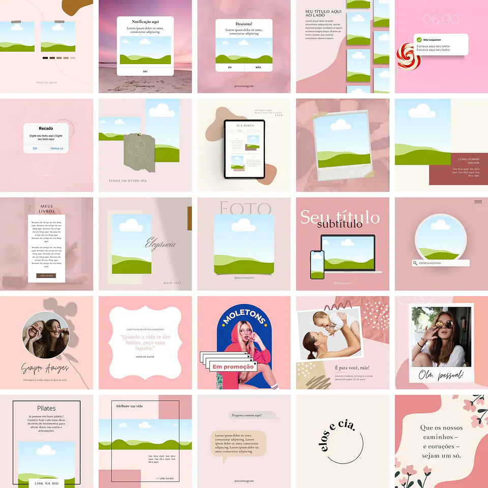 Pack Canva Feed Post Instagram 3.0 Templates Editáveis 100 Artes + Bônus 2