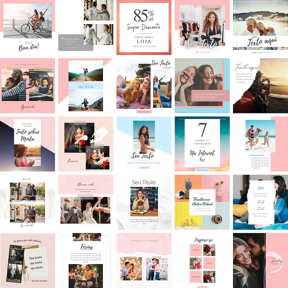 Pack Canva Feed Post Instagram 2.0 Templates Editáveis 100 Artes + Bônus 2