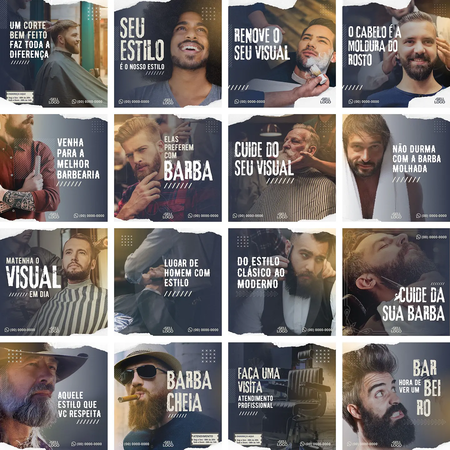 Pack Canva Barbearia Cabelereiro Templates Editáveis 30 Artes + Bônus 2