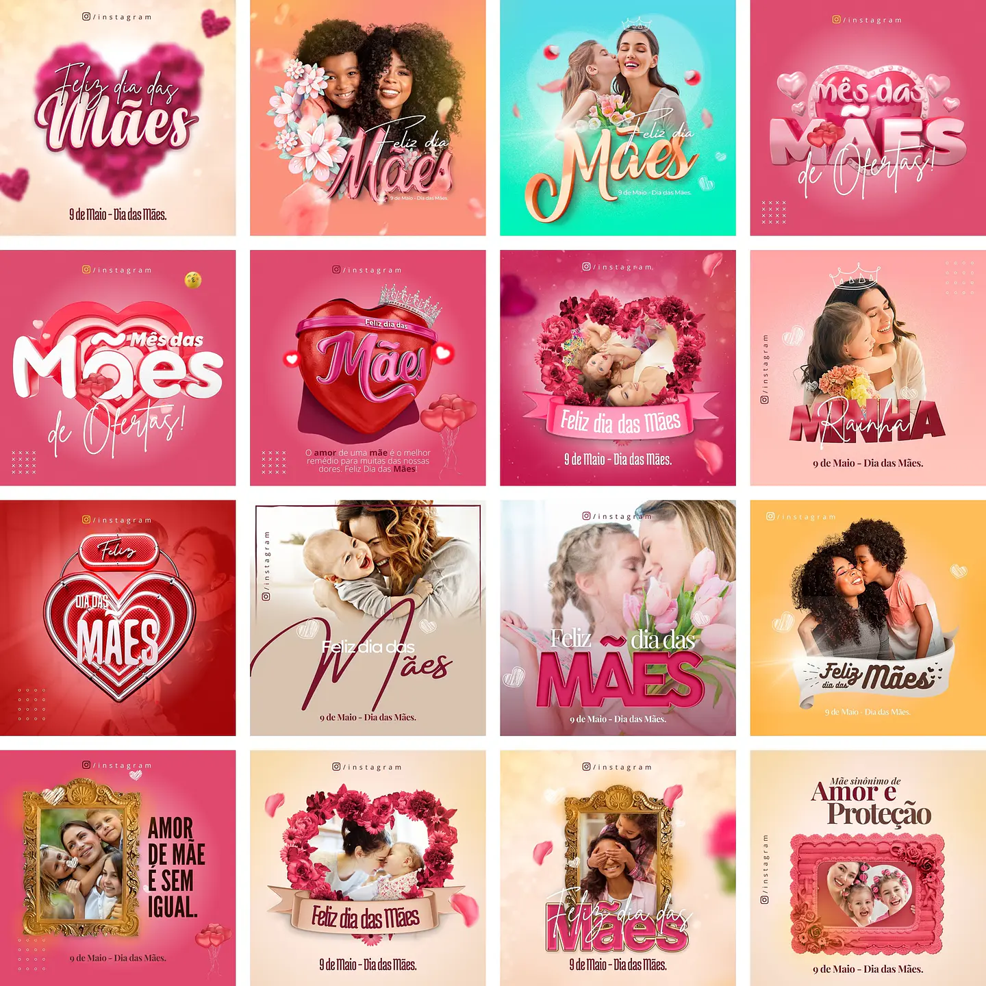 Pack Canva Dia das Mães Templates Editáveis 32 Artes + Bônus 1