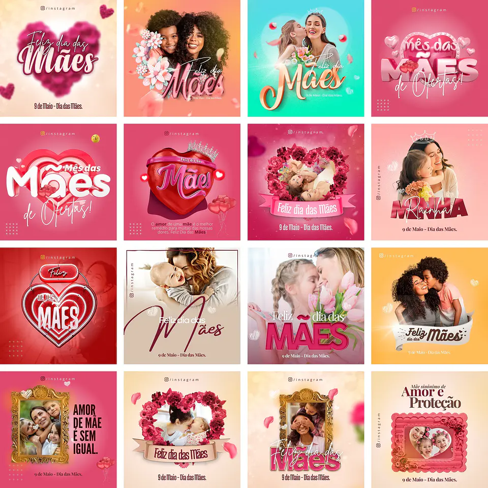 Pack Canva Dia das Mães Templates Editáveis 32 Artes + Bônus 1