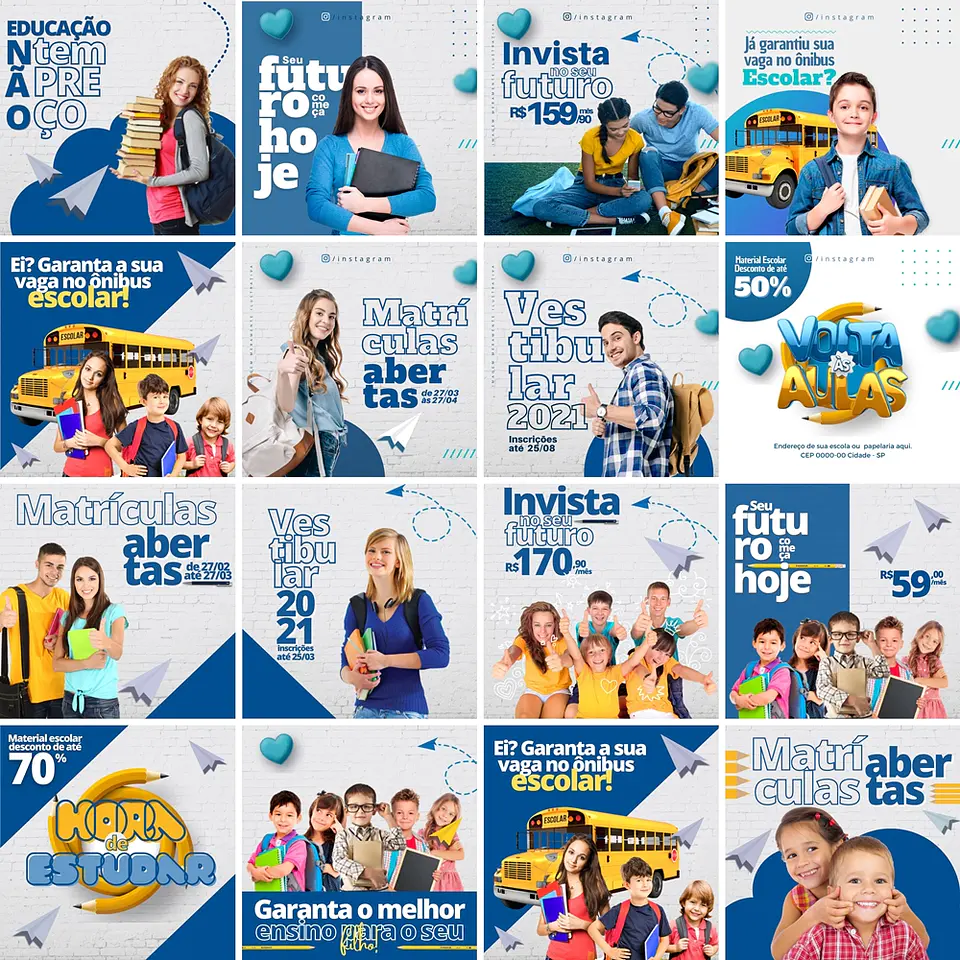 Pack Canva Escola Volta As Aulas Templates Editáveis 15 Artes + Bônus 1