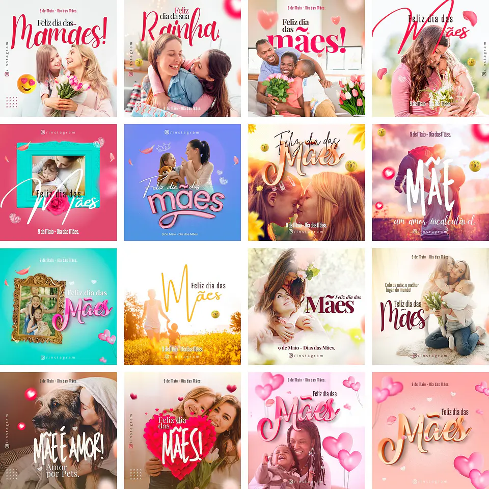 Pack Canva Dia das Mães Templates Editáveis 32 Artes + Bônus 2