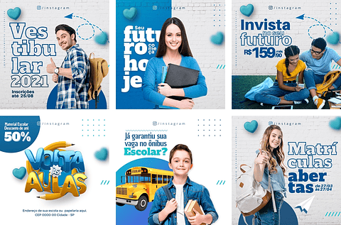 Pack Canva Escola Volta As Aulas Templates Editáveis 6 Artes + Bônus