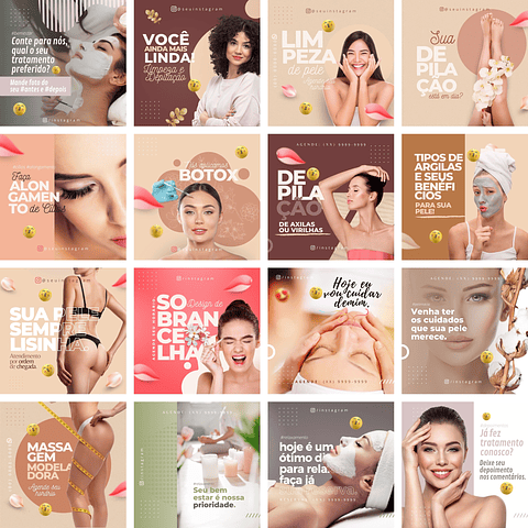 Pack Canva Estética Templates Editáveis 43 Artes + Bônus
