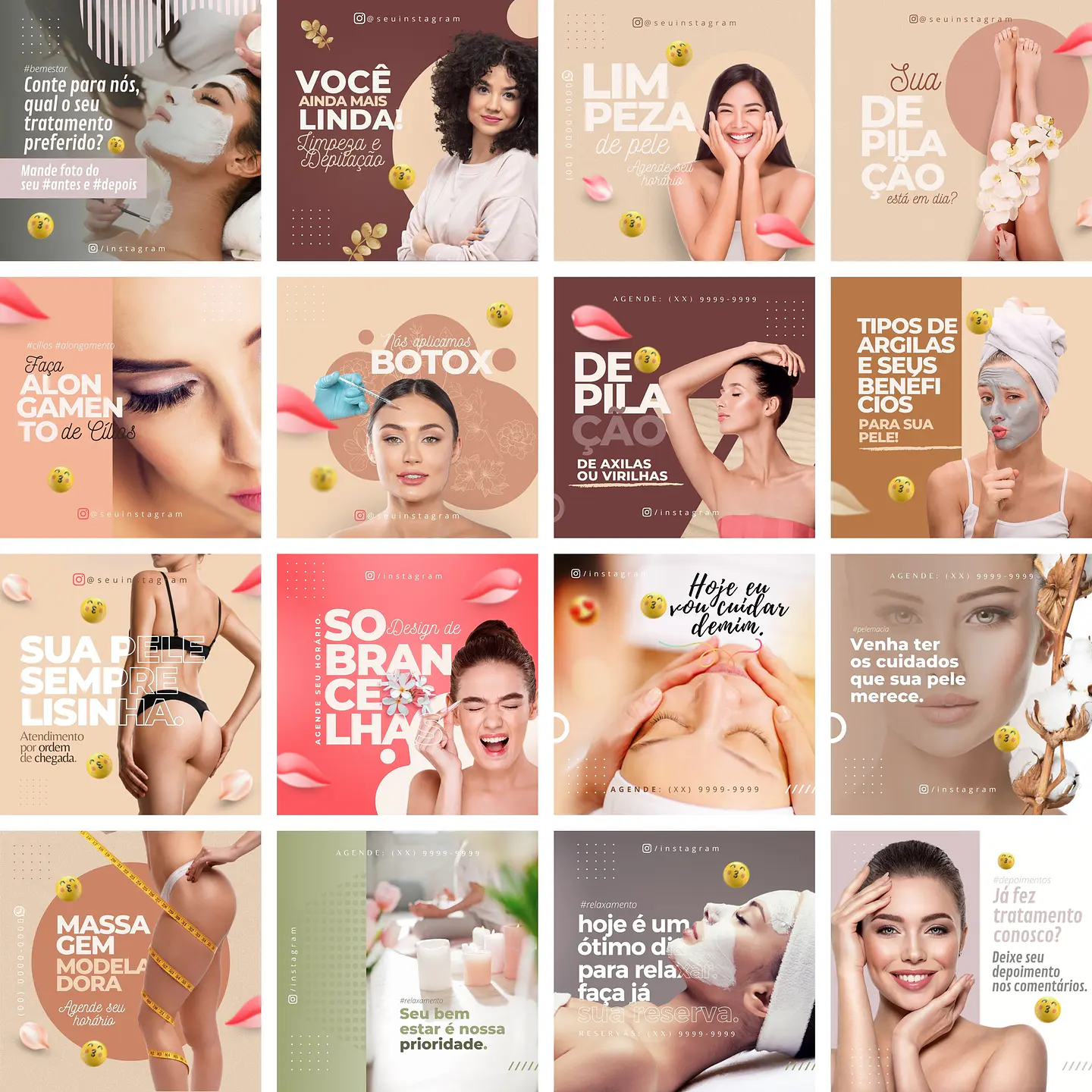 Pack Canva Estética Templates Editáveis 43 Artes + Bônus 1