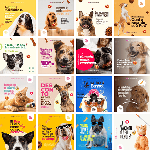 Pack Canva pet Shop Petshop Templates Editáveis 39 Artes + Bônus