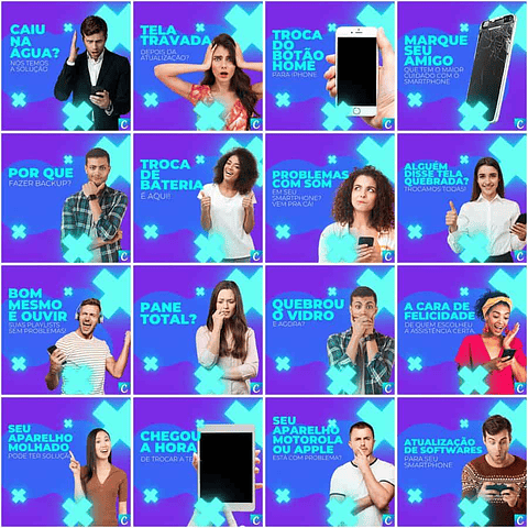 Pack Canva Assistência Técnica Celular Templates Editáveis 200 Artes + Legendas