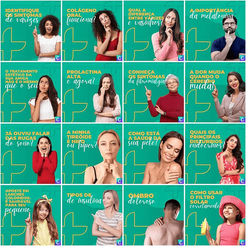 Pack Canva Clinicas Medica Templates Editáveis 200 Artes + Legendas