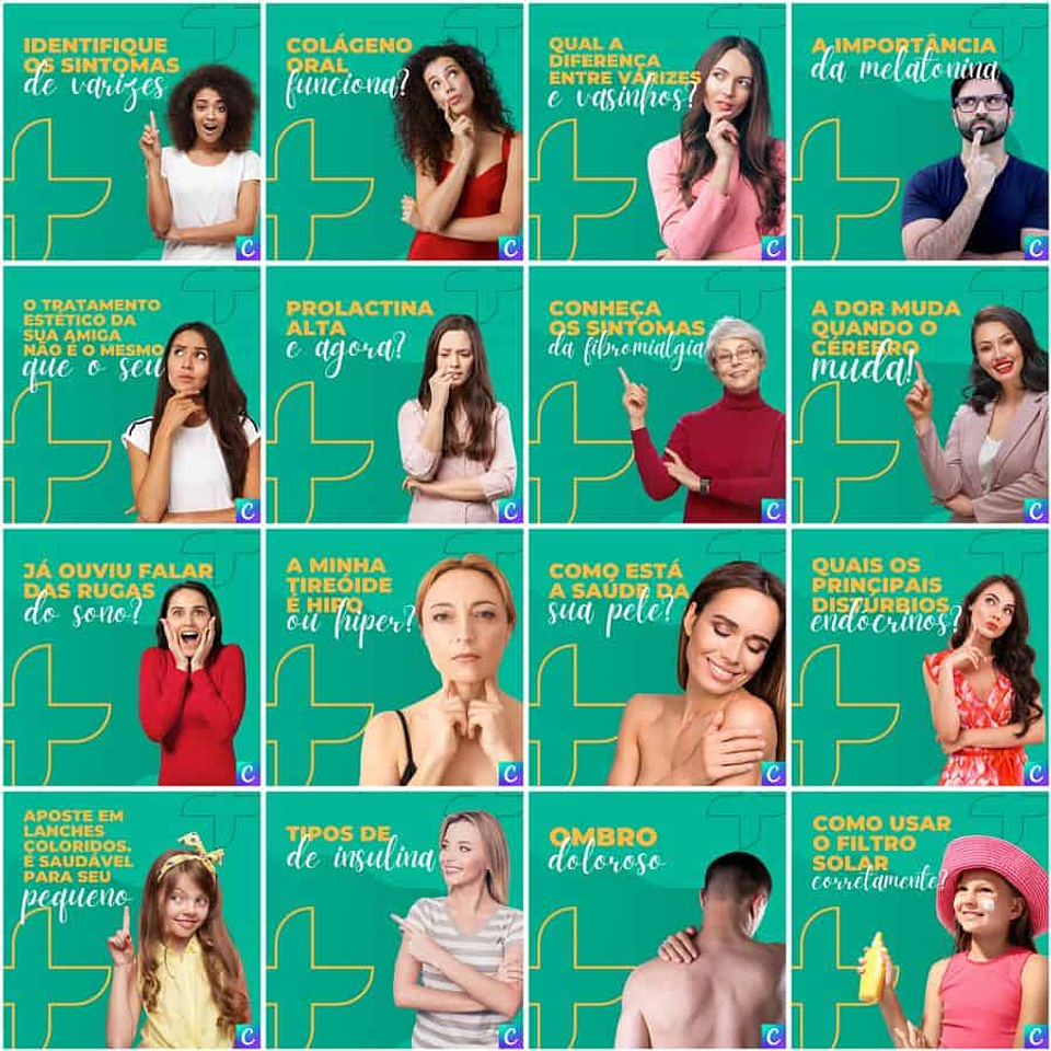 Pack Canva Clinicas Medica Templates Editáveis 200 Artes + Legendas 1