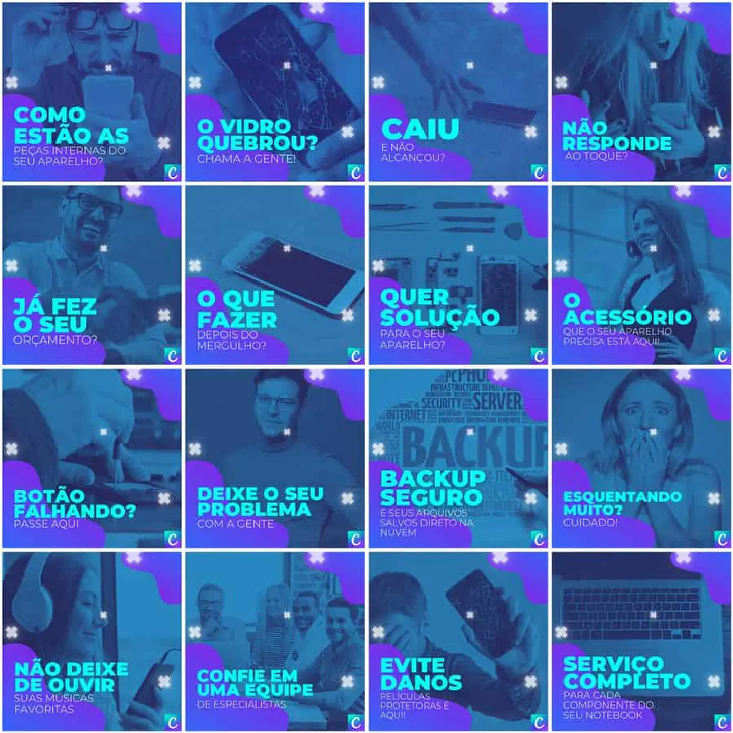 Pack Canva Assistência Técnica Celular Templates Editáveis 200 Artes + Legendas 3