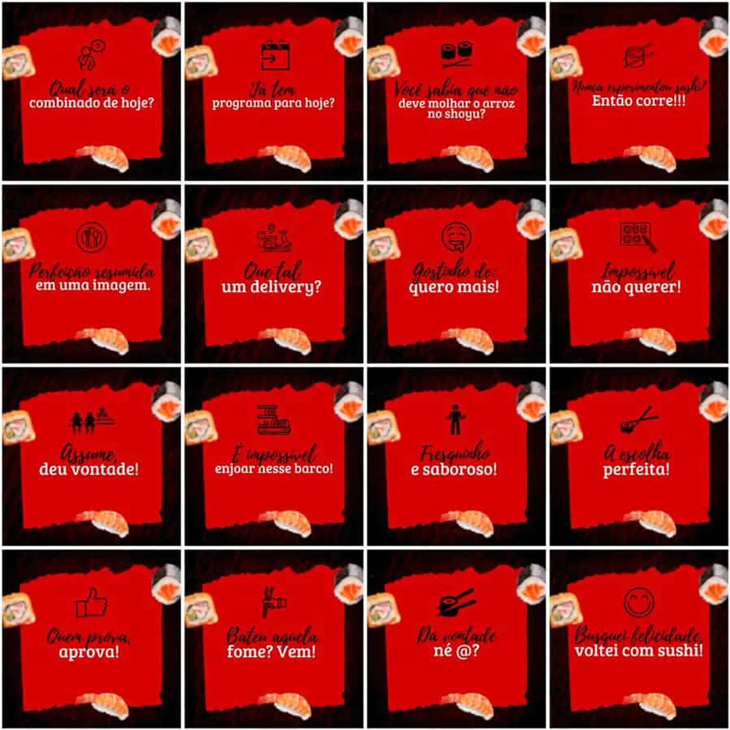 Pack Canva Sushi Templates Editáveis 200 Artes + Legendas 4