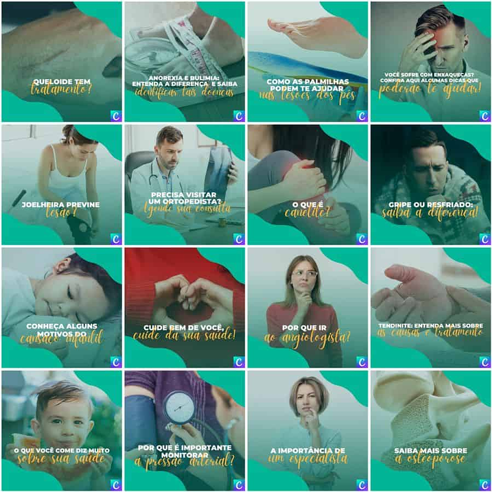 Pack Canva Clinicas Medica Templates Editáveis 200 Artes + Legendas 3