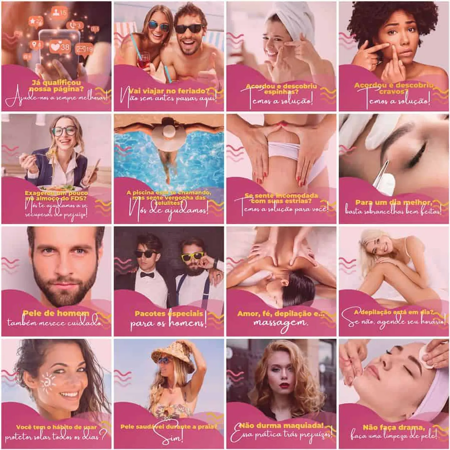 Pack Canva Estética Beleza Templates Editáveis 200 Artes + Legendas 1